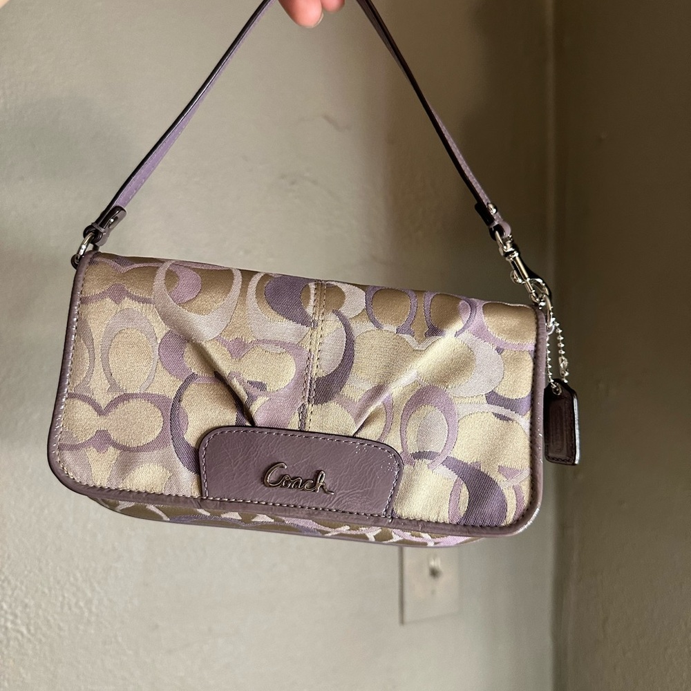 SOLD Coach Lavender and Beige Shoulder Bag